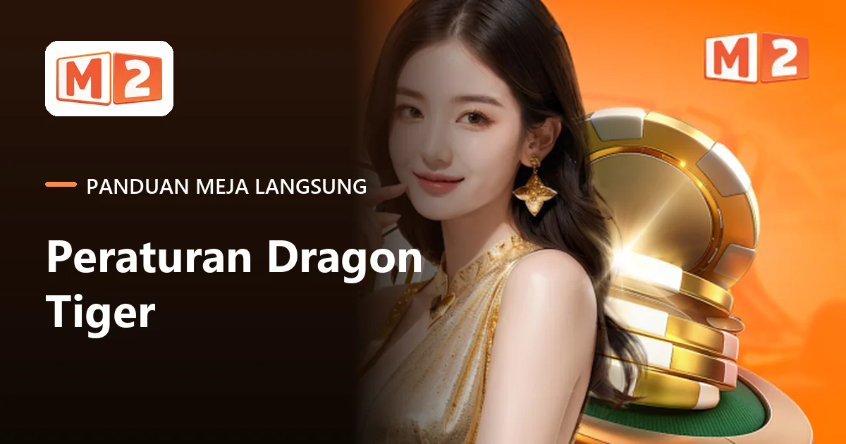 Kad panduan meja langsung M2 tentang peraturan dragon tiger, di sebelah dealer dan roda roulette emas